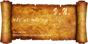 Vági Nóra névjegykártya